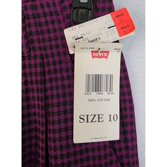 Dockers Levis Vintage Size 10 High Waist Trousers Pleated Houndstooth Deadstock - Picture 8 of 10